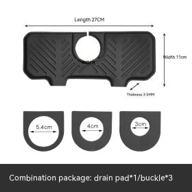 Splash-proof Waterproof Faucet Drainage Mat (Option: Black-271)