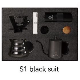 Household American Simple Style Hand Coffee Set Gift Coffee Pot Five-piece Set (Option: S1 Black)