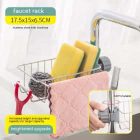 Racks Hanging On A Faucet Stainless Steel Kitchen Storage Rack (Option: Upgraded)