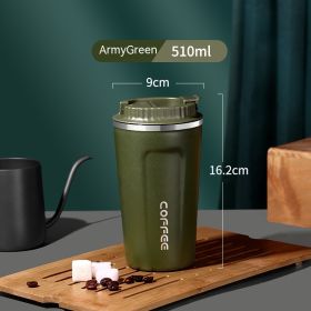 Stainless Steel Portable Convenient Cup (Option: Army Green 510ML-380mlto510ml)