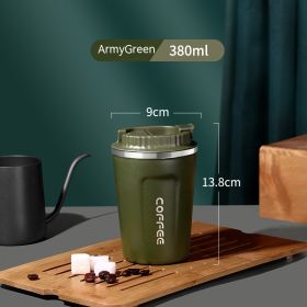 Stainless Steel Portable Convenient Cup (Option: Army Green 380ML-380mlto510ml)