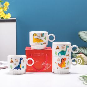 Creative Porcelain Cup Cartoon Couple Mug (Option: Dinosaur Random Color 1PCs-280ml)