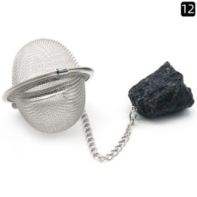 Natural Raw Gemstone Filter Ball Stew Ingredients Ball Stainless Steel Tea Filter (Option: Black Tourmaline)