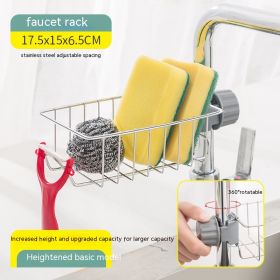 Racks Hanging On A Faucet Stainless Steel Kitchen Storage Rack (Option: Heightened)