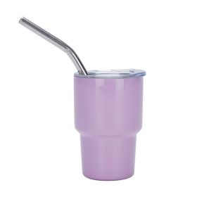 Metal Cup Car Large Ice Cup With Straw (Option: Light Purple-2oz)