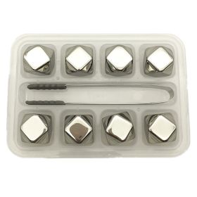 Stainless Steel Ice Cube Rhombus Quick-frozen Cold Wine (Option: Silver 8 Tablets)