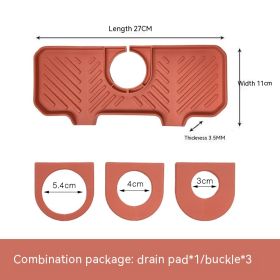 Splash-proof Waterproof Faucet Drainage Mat (Option: Pink-271)