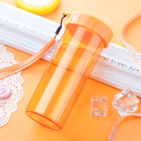 Portable And Leak Proof Plastic Cup Creativity (Option: Sunshine Orange 430ML)