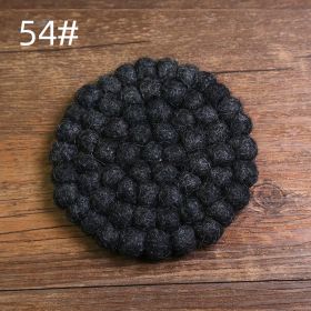 Anti-scald Tea Cup Temperament Pure Color Elegant Wool Ball Coaster (Option: 10cm Coaster 54)