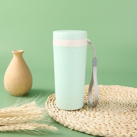 Plastic Wheat Straw Water Cup (Option: Green-301 400ml)