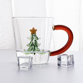 Creative Glass Transparent Three-dimensional Shape Color Cup (Option: Christmas Tree-301to400ml)