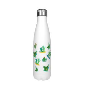 Cartoon Cute Stainless Steel Cup Large Volume Bottle Bowling Cup (Option: Cactus-500ml)