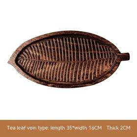 Japanese Leaf-shaped Wood Pallet (Option: Tea Tray Leaf Vein Type)