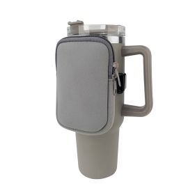 New Neoprene Cup Body Bag 40oz Water Cup Out Portable Small Bag Cow Multi-functional Key And COIN Case (Option: light gray)