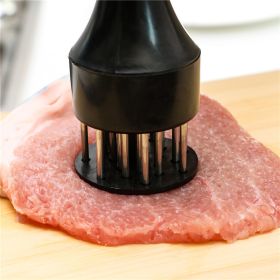 1pc Meat Hammer; Kitchen Loose Meat Needle; Steak Tenderizer; Pork Chop Hammer Tool (Color: Black)