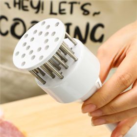 1pc Meat Hammer; Kitchen Loose Meat Needle; Steak Tenderizer; Pork Chop Hammer Tool (Color: White)