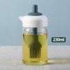 1pc Oil Dispenser; 2 In 1 Wide Opening Bottle With Silicone Brush; Glass Condiment Bottles For Kitchen Cooking; BBQ; Baking