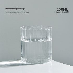 Cold And Cold Resistant Vertical Grain Glass Cup (Option: Transparent Stripe Cup-201 To 300ml)