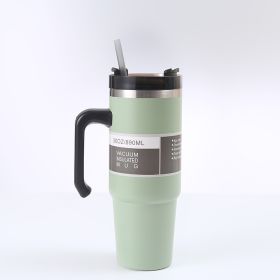 Cup Car With Handle Straw Cup (Option: Light Green-30oz)