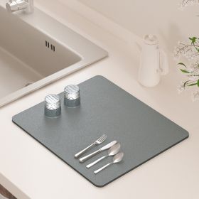 PU Leather Kitchen Countertop Draining Bar Table Insulation Bowl Plate Pot Absorbent Bathroom Mat (Option: Medium Gray-40x60)